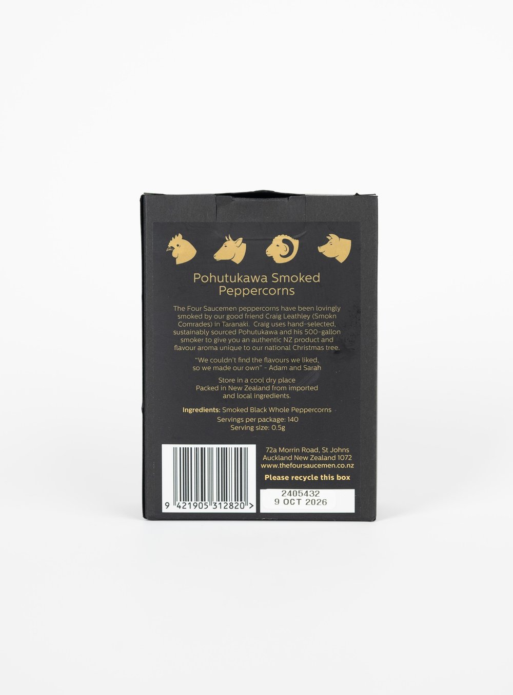 The Four Saucemen Pohutukawa Smoked Peppercorns - Image 2