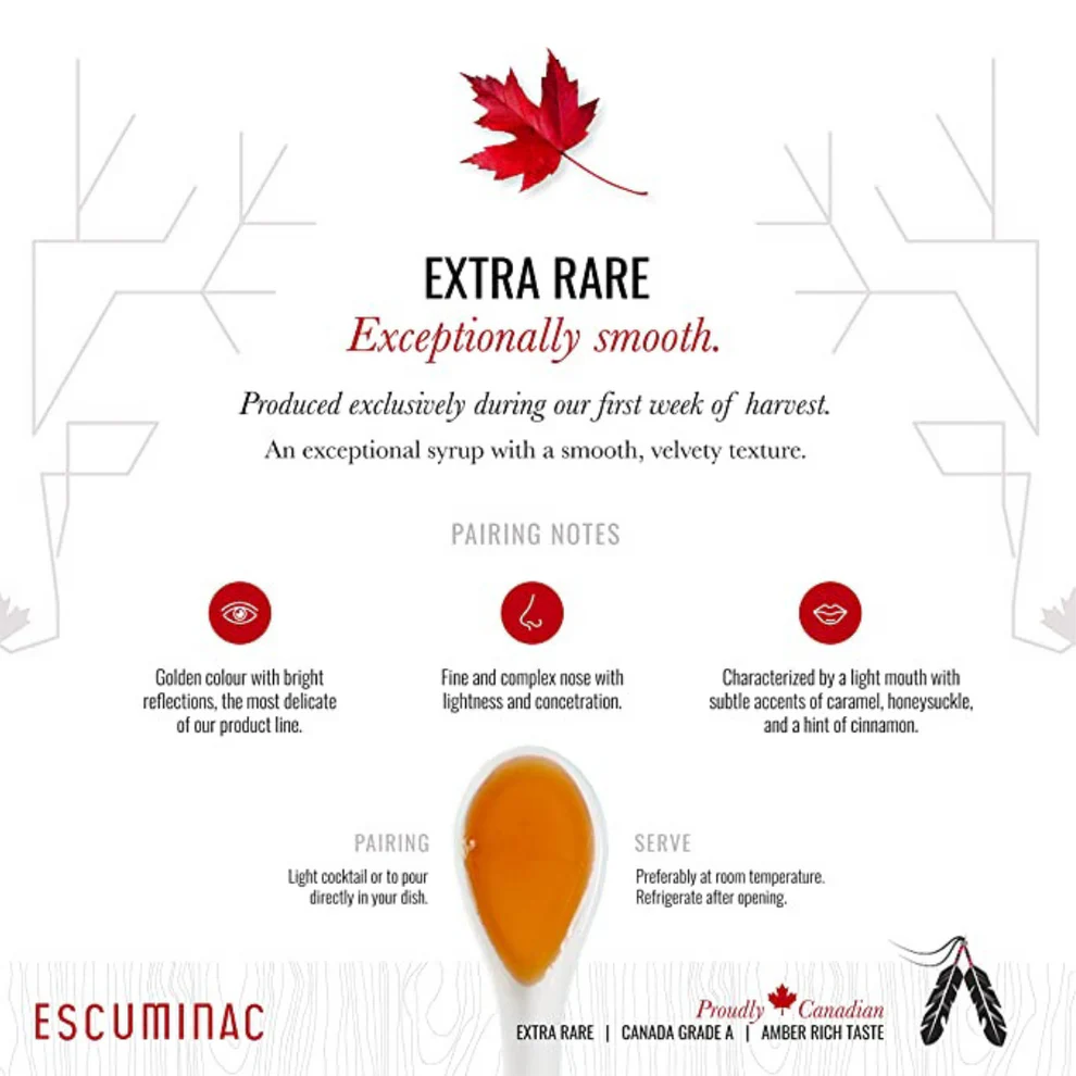 Escuminac "Extra Rare" Organic Maple Syrup 200ml - Image 2
